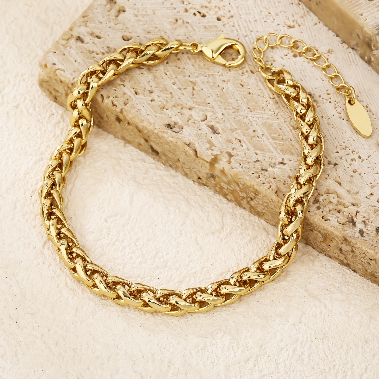 Copper Plated Flower Basket Chain Hip-Hop Bracelet, Fashionable